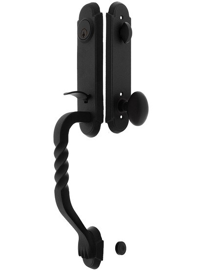 San Carlos Grip Wrought Steel Tubular Handleset With Savannah Knob in Matte Black.